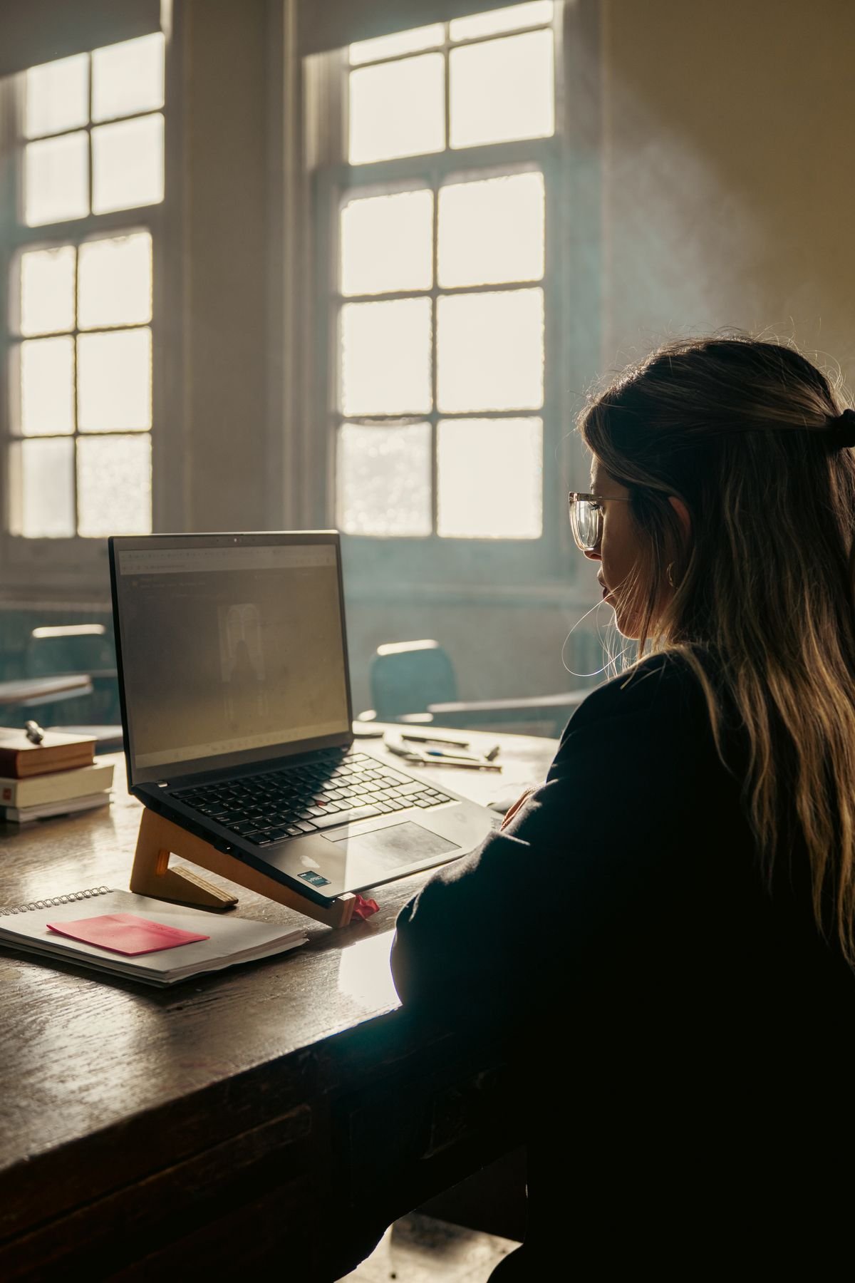 Student preparing for an international exam